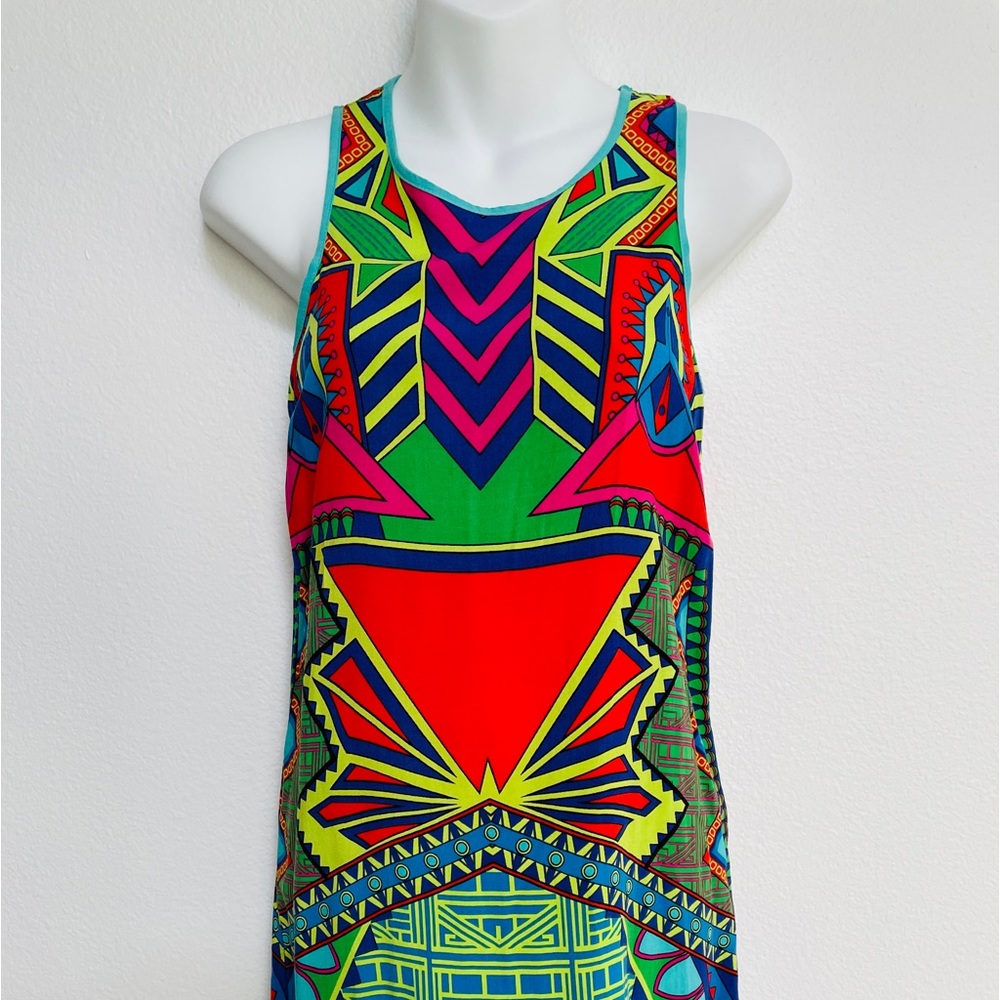 FLYING TOMATO Dress Colorful ART DECO Print Shift Size XS - Picture 4 of 12